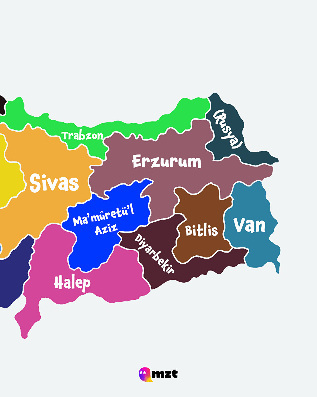 Türkiye Cumhuriyeti sınırları içerisindeki Osmanlı Eyalet haritası