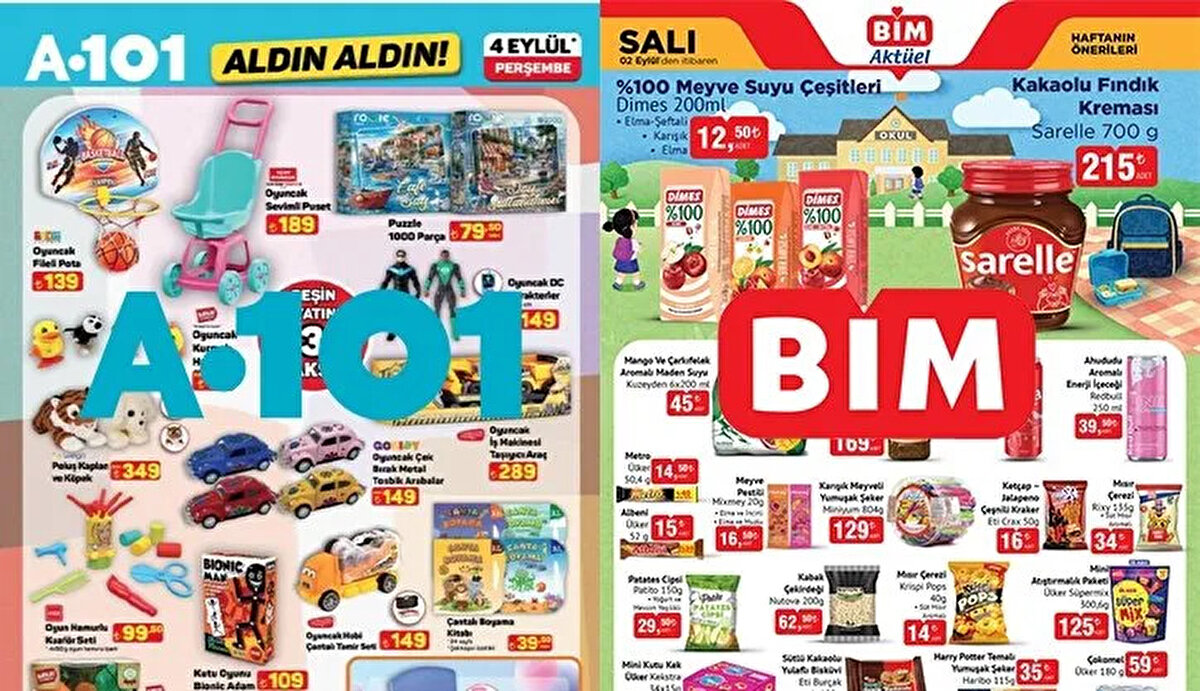 A101 aktüel ürünler kataloğunda bu hafta mutfak robotu, tencere setleri, elektrikli ev aletleri ve gıda ürünlerinde dikkat çekici indirimler bulunuyor. BİM aktüel ürünler listesinde ise kuru gıda, temizlik malzemeleri, kişisel bakım ürünleri ve elektronik ürünlerde avantajlı fiyatlar öne çıkıyor. Market kampanyaları ve indirimli ürünler arasında yer alan ürünler, aile bütçesini düşünenler için büyük fırsatlar sunuyor. A101 ve BİM aktüel katalogları ile 2-4-5 Eylül 2025 tarihlerinde geçerli olacak indirimleri takip ederek hem elektronik ürünlerde hem de günlük ihtiyaçlarınızda tasarruf edebilirsiniz. Bu hafta marketlerde hangi ürünler indirimde, hangi ürünler kampanyalı ve hangi ürünler stoklarla sınırlı? İşte A101 ve BİM’in yeni aktüel ürün katalogları ile öne çıkan fırsatlar…