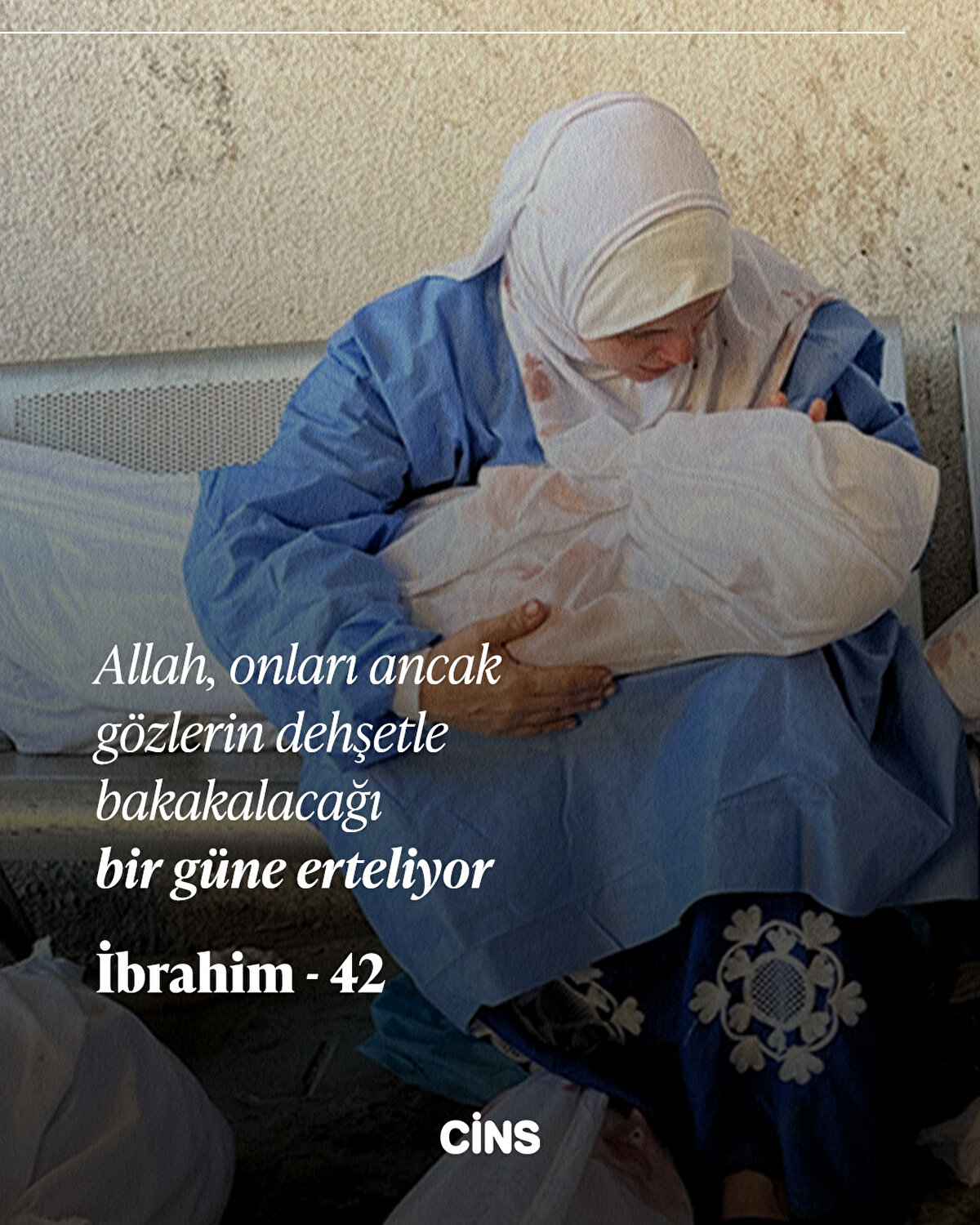 Allah, onları ancak gözlerin dehşetle bakakalacağı bir güne erteliyor<br><br>İbrahim-42