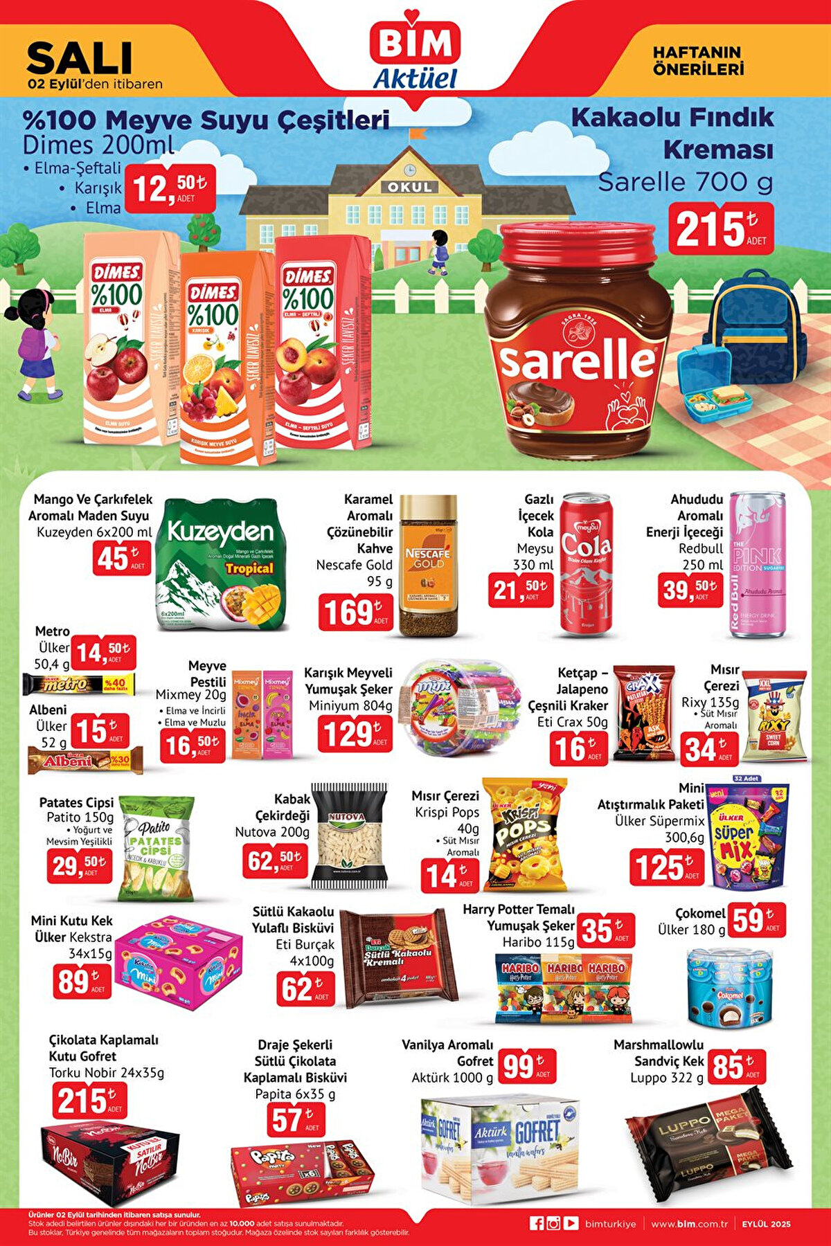 BİM AKTÜEL 2 EYLÜL İNDİRİMLİ ÜRÜNLER