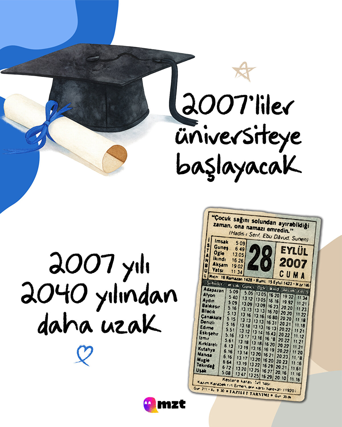 2007'liler üniversiteye başlayacak / 2007 yılı 2040 yılından daha uzak