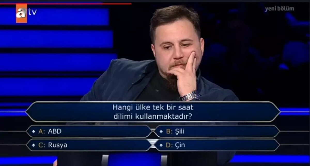 Sorunun şıkları şu şekildeydi:<br><br>A: ABD<br><br>B: Şili<br><br>C: Rusya<br><br>D: Çin<br><br>Doğru cevap ise D: Çin oldu.