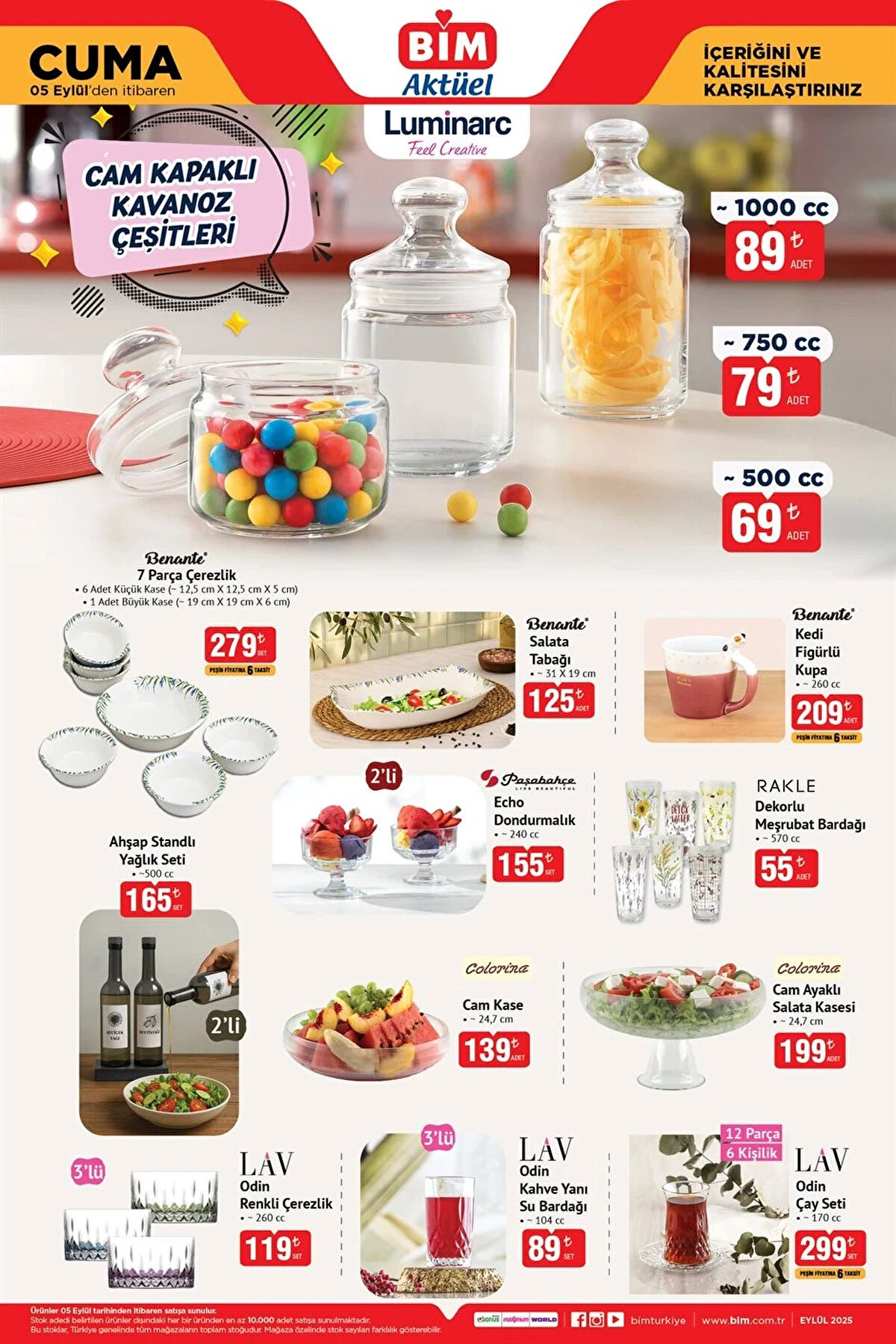 7 Parça Çerezlik 279 TL<br><br>Kedi Figürlü Kupa 209 TL<br><br>Ahşap Standlı Yağlık Seti 165 TL<br><br>Cam Kase 139 TL<br><br>Cam Ayaklı Salata Kasesi 199 TL<br><br>Odlin Çay Seti 299 TL