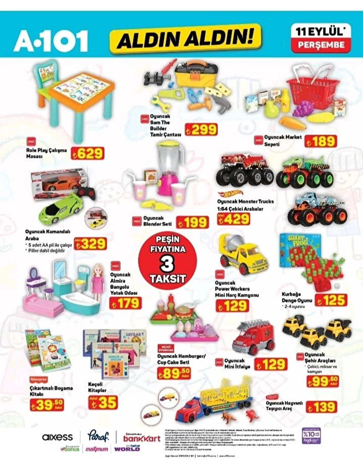 KURBAĞA DENGE OYUNU<br>Fiyat: 125 TL<br><br>OYUNCAK ŞEHİR ARAÇLARI<br><br>Fiyat: 99,50 TL