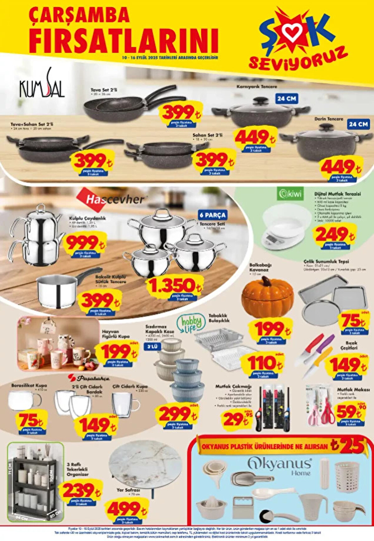 KUMSAL TAVA SET 2'Lİ<br>Fiyat: 399 TL<br><br>KUMSAL DERİN TENCERE 24 CM<br><br>Fiyat: 449 TL