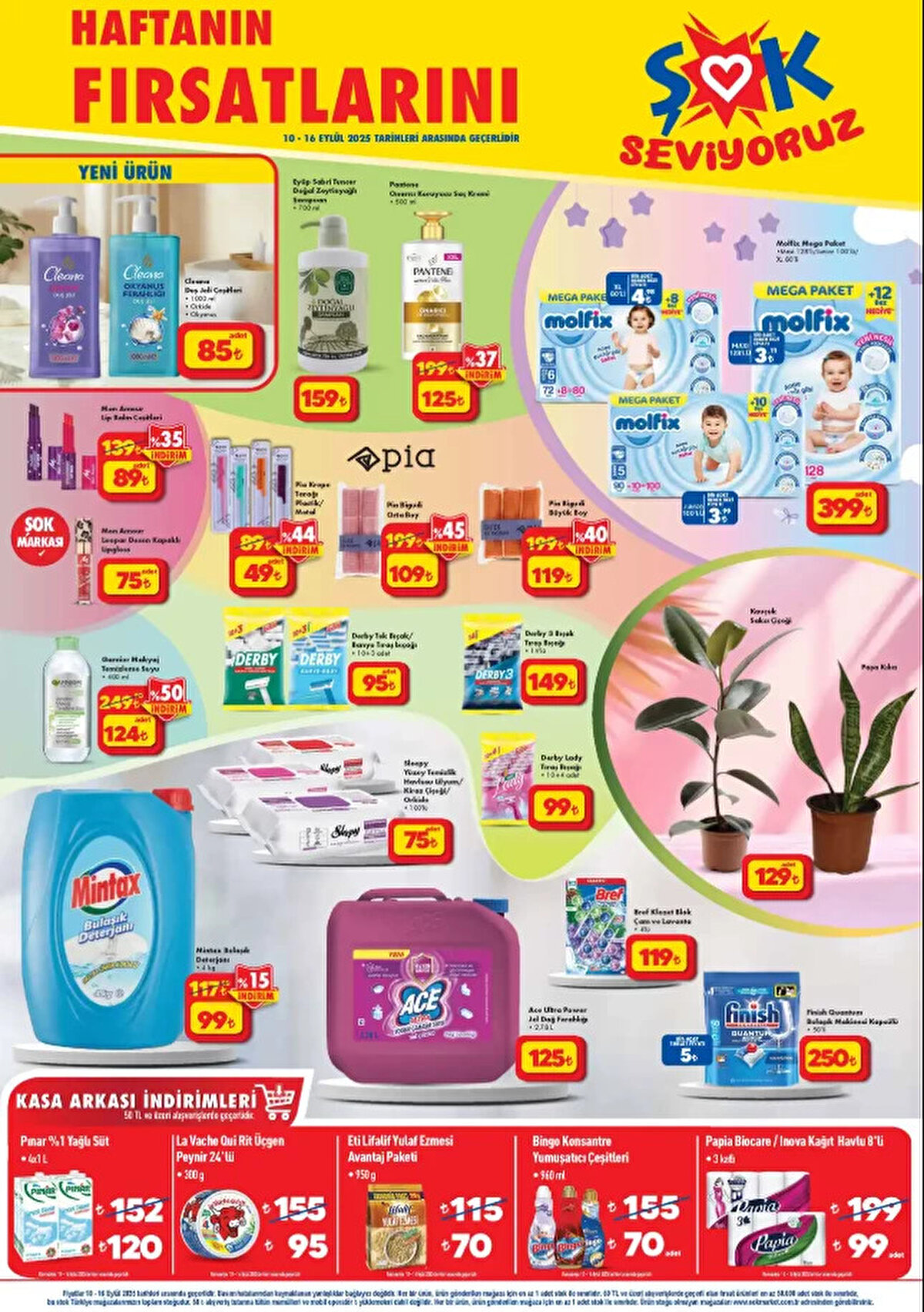 MOLFIX MEGA PAKET ÇEŞİTLERİ<br>Fiyat: 399 TL<br><br>PANTENE ONARICI KORUYUCU SAÇ KREMİ 500 ML<br><br>Fiyat: 125 TL