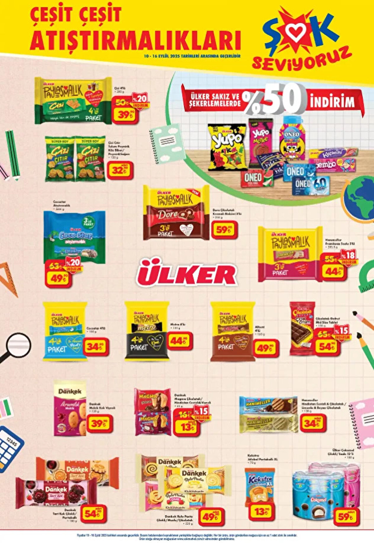 ÜLKER ÇİZİ 4'LÜ PAKET<br>Fiyat: 39,90 TL<br><br>ÜLKER COCOSTAR ATIŞTIRMALIK 3'LÜ PAKET<br><br>Fiyat: 49,90 TL