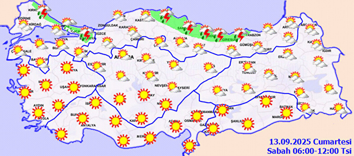 Hava sıcaklığı: Doğu kesimlerde mevsim normallerine yakın, diğer bölgelerde ise normallerin üzerinde seyredecek.<br><br>