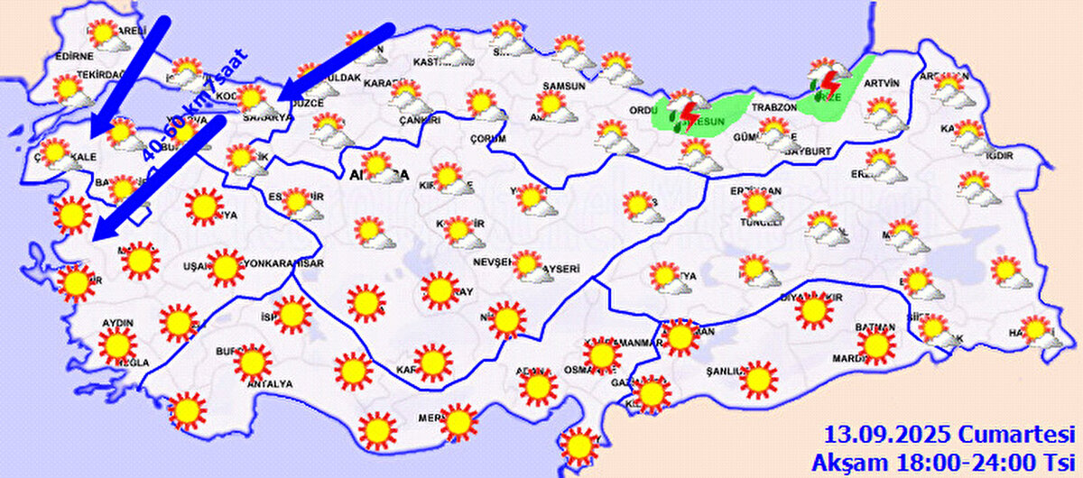  Peki yurt genelinde 13 Eylül Cumartesi günü havalar nasıl olacak?