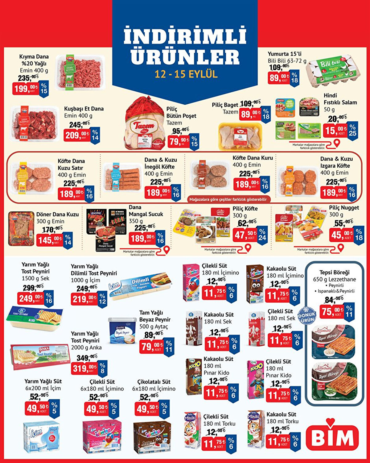 BİM’in merakla beklenen 15 Eylül 2025 aktüel kataloğu açıklandı. Her hafta yeni ürün ve kampanyalarla alışveriş tutkunlarının ilgisini çeken BİM, bu hafta da dopdolu bir liste hazırladı. 12 – 15 Eylül tarihleri arasında geçerli olacak indirimli ürünler, özellikle ev eşyaları ve elektronik ürünleriyle dikkat çekiyor. Bu haftanın öne çıkanları arasında şık tasarımıyla cam ankastre set, uygun fiyatlı davlumbaz ve fırın, ayrıca Türk kahve makinesi, mikrodalga fırın, dik süpürge ve masaj aleti yer alıyor. Mutfak gereçleri, masa lambası, semaver ve farklı kategorilerde birçok ürün de kataloğun sürprizleri arasında bulunuyor. Alışveriş planı yapanlar için işte güncel BİM aktüel ürünler kataloğu ve fiyat listesi…