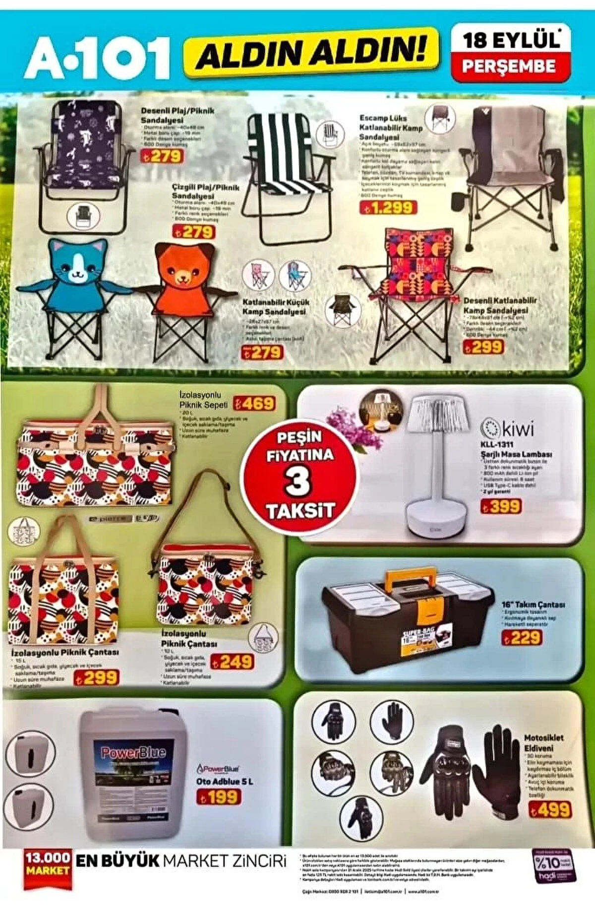 16” TAKIM ÇANTASI<br>Fiyat: 229 TL<br><br>MOTOSİKLET ELDİVENİ<br><br>Fiyat: 499 TL