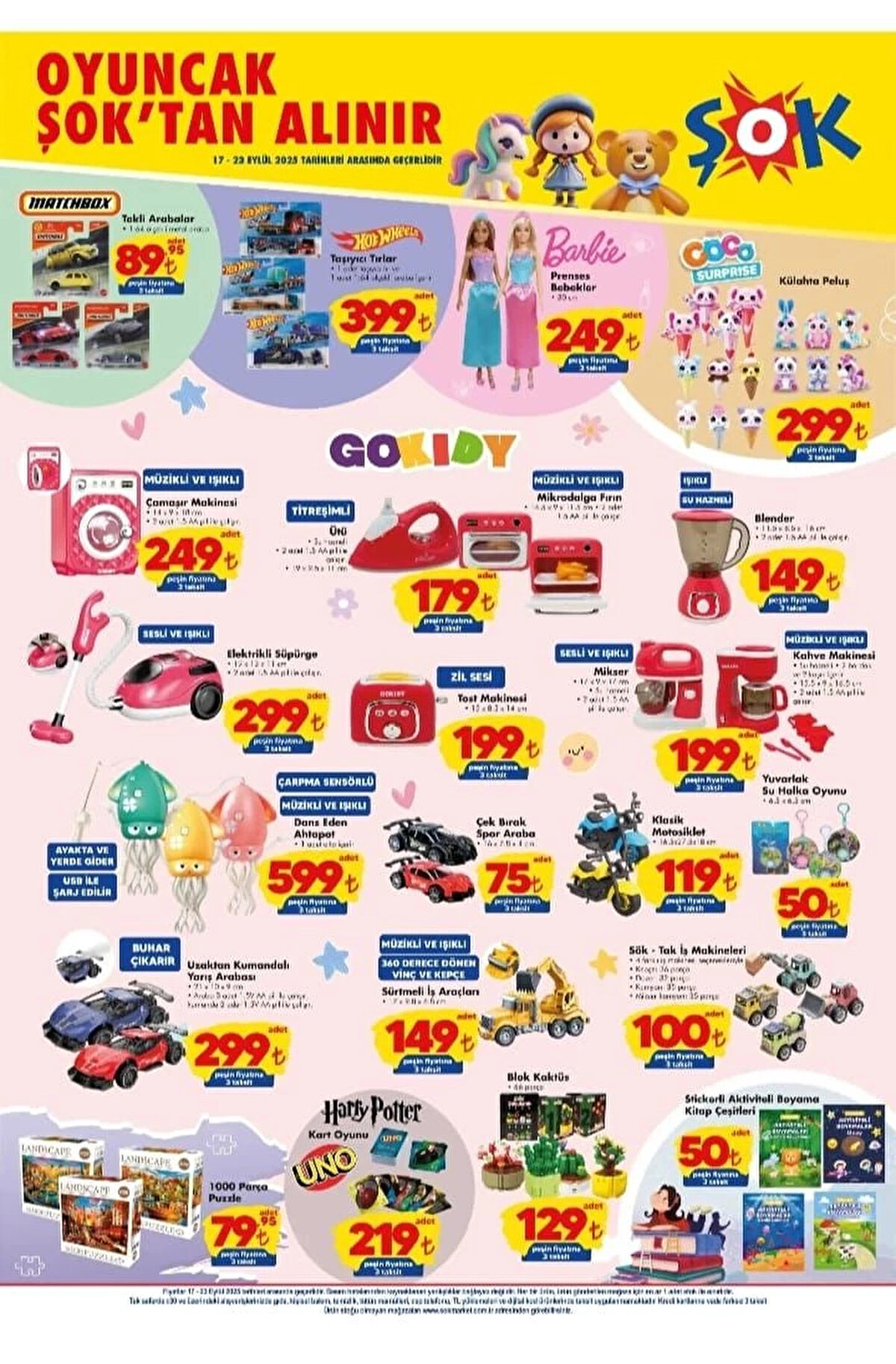 SESLİ VE IŞIKLI OYUNCAK ELEKTRİKLİ SÜPÜRGE<br>Fiyat: 299 TL<br><br>UZAKTAN KUMANDALI YARIŞ ARABASI<br><br>Fiyat: 299 TL