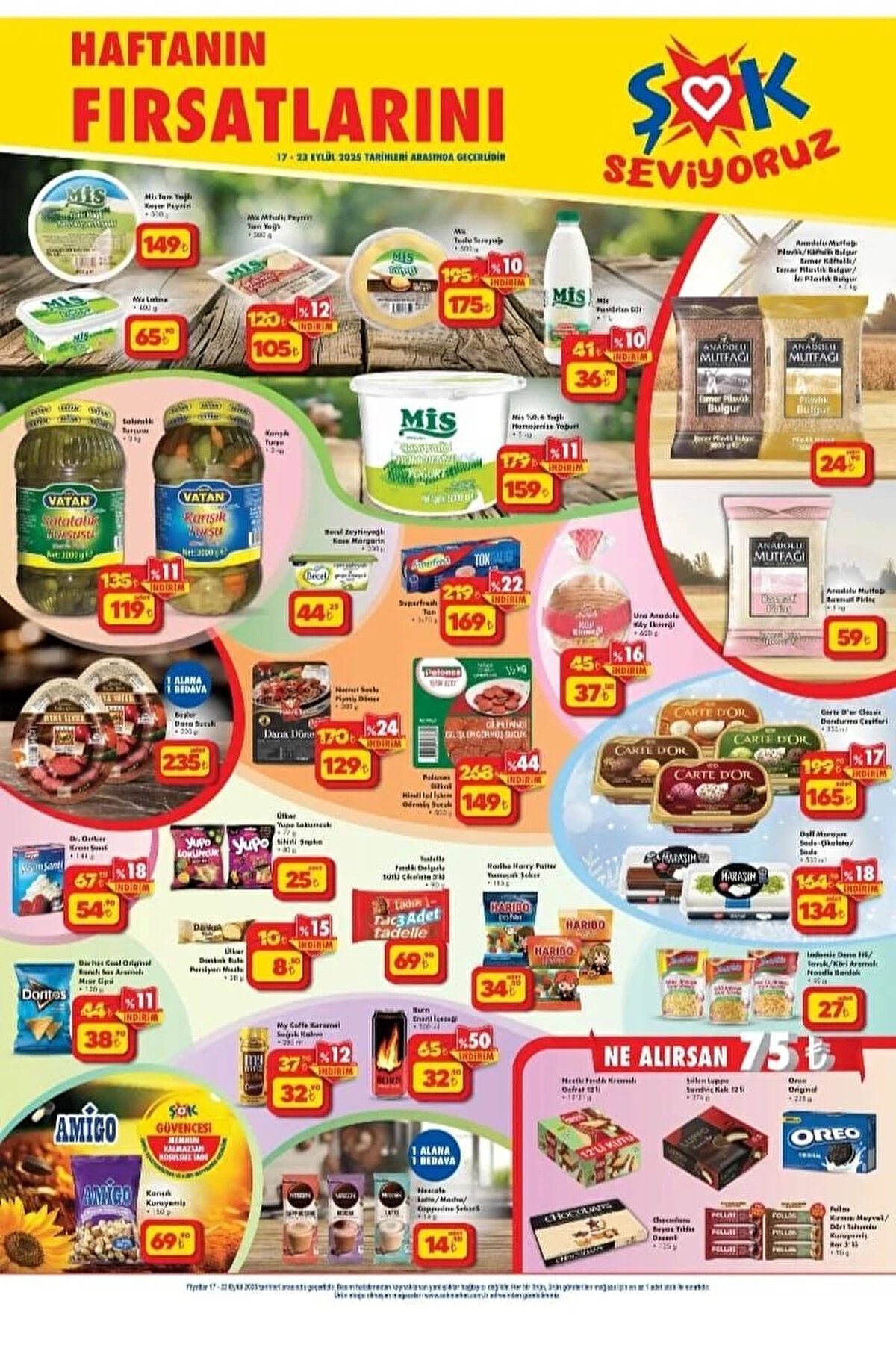 ANADOLU MUTFAĞI BASMATİ PİRİNÇ 1 KG<br>Fiyat: 59 TL<br><br>MİS PASTÖRİZE SÜT 1 L<br><br>Fiyat: 36,90 TL