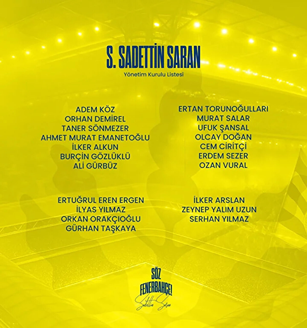 İşte Saran'ın yönetim kurulu listesi