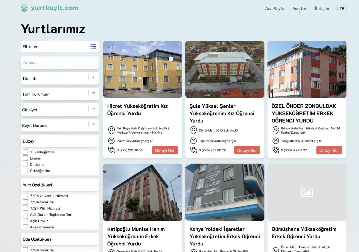 81 ilde toplam 65 binden fazla kapasiteye sahip 420'den fazla yurdun listelendiği yurtkayıt.com, değerleri ve güvenliği ile ön plana çıkıyor.