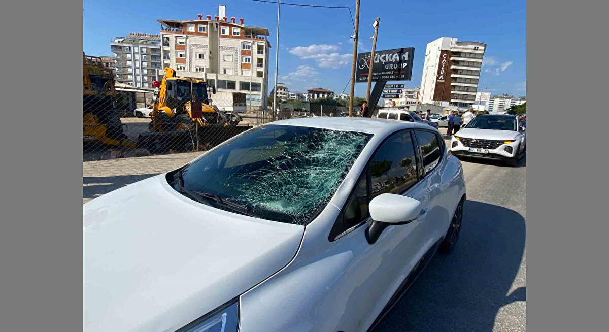 Görüntülerde küçük çocuğun önce babasının sırtına bindiği, ardından babanın oğlunu kucağına alarak yanındaki bir başka kişiyle yolun karşısına geçmeye çalıştıkları ve bu sırada yolun sol şeridinden gelen otomobilin, yayaları fark ettiği sırada yönünü sola kırdığı, tam o sırada da babanın kaçmaya çalışırken otomobilin çarptığı anlar yer aldı.