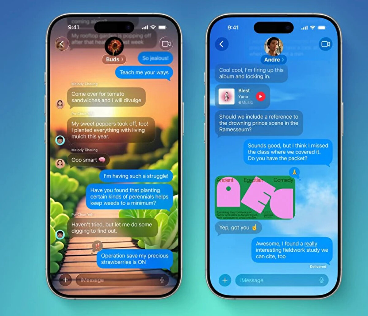 Mesaj Arka Planları<br><br>Kişi veya grup sohbetlerine özel arka plan atanabiliyor.<br><br>Grup katılımcılarının hepsi aynı arka planı görüyor.