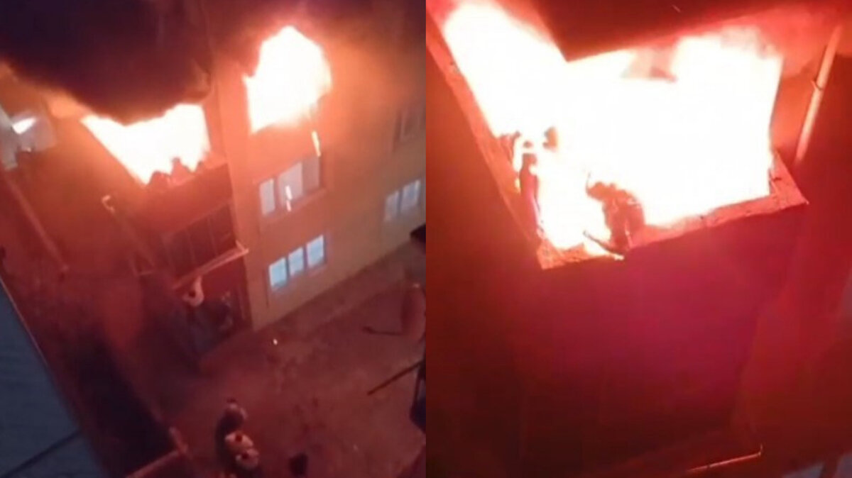 Görüntülerde yardıma koşan vatandaşların aşağıda battaniye açıp Kaplan ve Ar’dan, bebeği aşağı atmalarını istediği de ortaya çıktı.