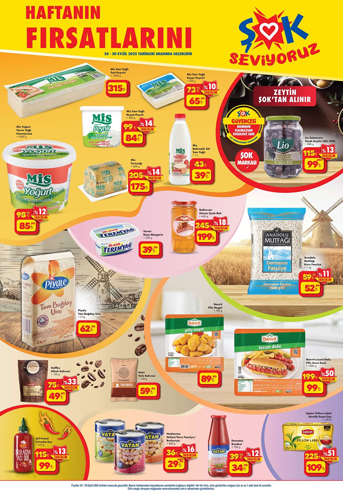 ŞOK market aktüel ürünler kataloğu 24 - 30 Eylül 2025 tarihleri arasında geçerli indirimlerle yayınlandı. ŞOK market aktüel fırsatları, hafta sonu indirimleri ve güncel katalog broşürleri merak edenler için detaylar burada. İşte ŞOK aktüel ürünler listesi: