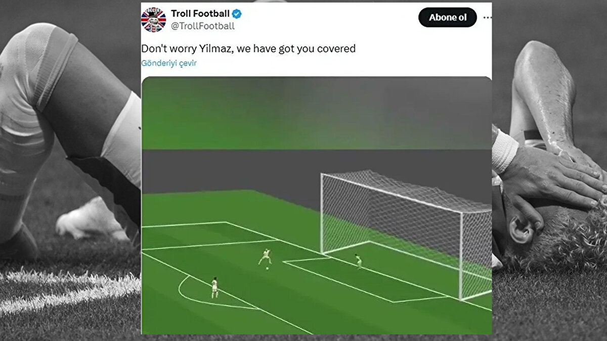 Milyonlarca takipçisi olan bu sayfa, Barış'ın pozisyonunu paylaşırken, kale direklerini büyüterek pozisyonu yeniden canlandırdı.<br><br>