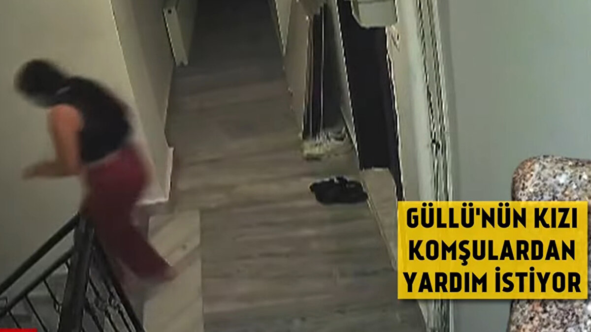 Görüntülerde bir süre sonra gelen seslerden Güllü’nün düştüğü anlaşılıyor.
