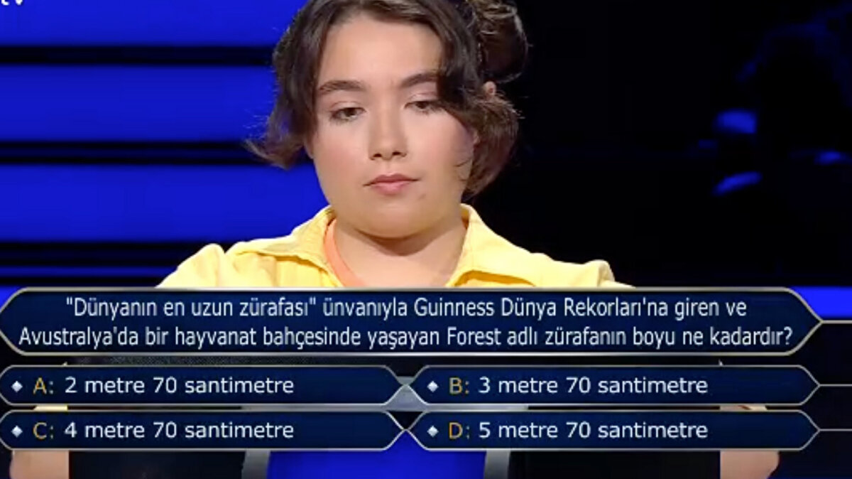 Sorunun doğru cevabı ise; D şıkkı 5,7 metre olarak kaydedildi