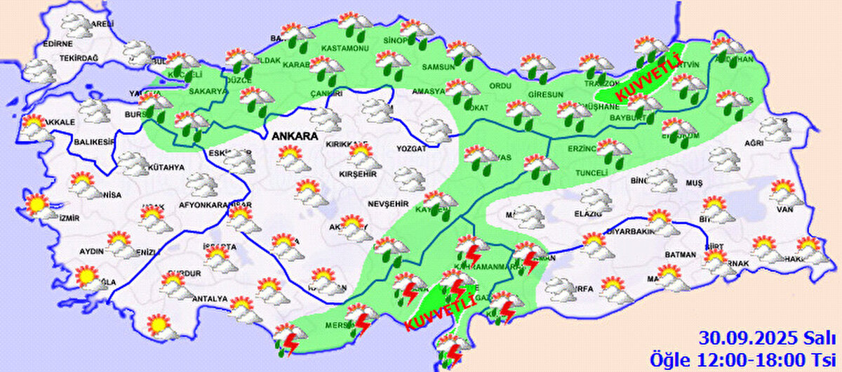 Meteoroloji Hava Durumu Tahmini 30 Eylül
