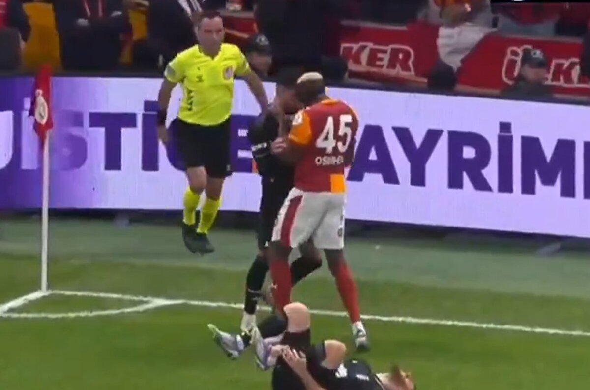 Yerde kalan Osimhen, sinirlenerek Emrihan Topçu'nun üzerine yürüdü. İki oyuncu arasında gerginlik yaşandı. Osimhen'in Emirhan'ın boğazını sıktığı görülürken, oyuncular ortalığı Osimhen ve Emirhan'ı sakinleştirdi. 