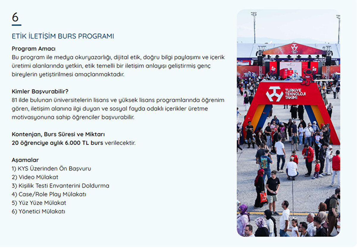 ETİK İLETİŞİM BURS PROGRAMI