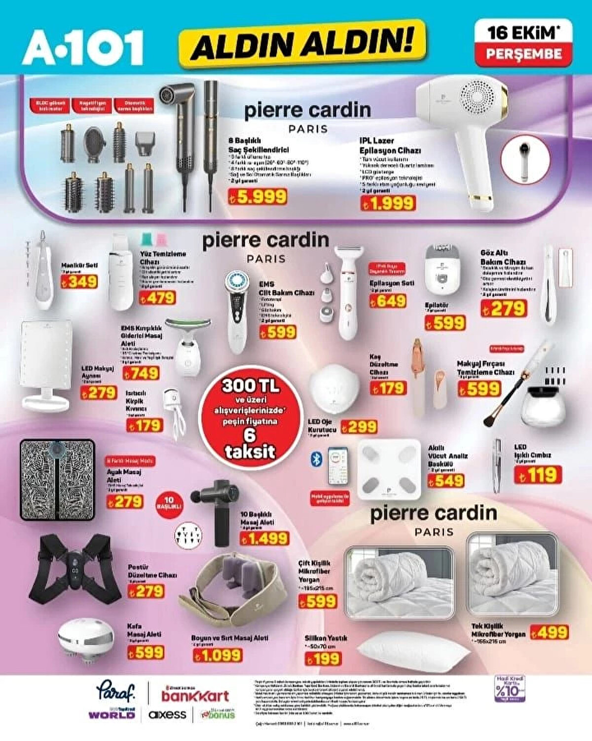 PIERRE CARDIN PARIS EMS KIRIŞIKLIK GİDERİCİ MASAJ ALETİ<br>Fiyat: 749 TL<br><br>PIERRE CARDIN PARIS EPİLATÖR<br><br>Fiyat: 599 TL