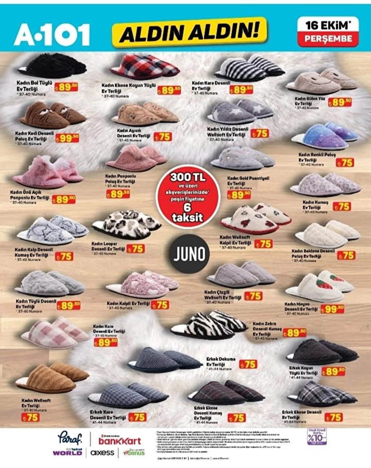 JUNO KADIN KALP DESENLİ KUMAŞ EV TERLİĞİ 37-40 NUMARA<br>Fiyat: 75 TL<br><br>JUNO KADIN LEOPAR DESENLİ EV TERLİĞİ 37-40 NUMARA<br><br>Fiyat: 75 TL