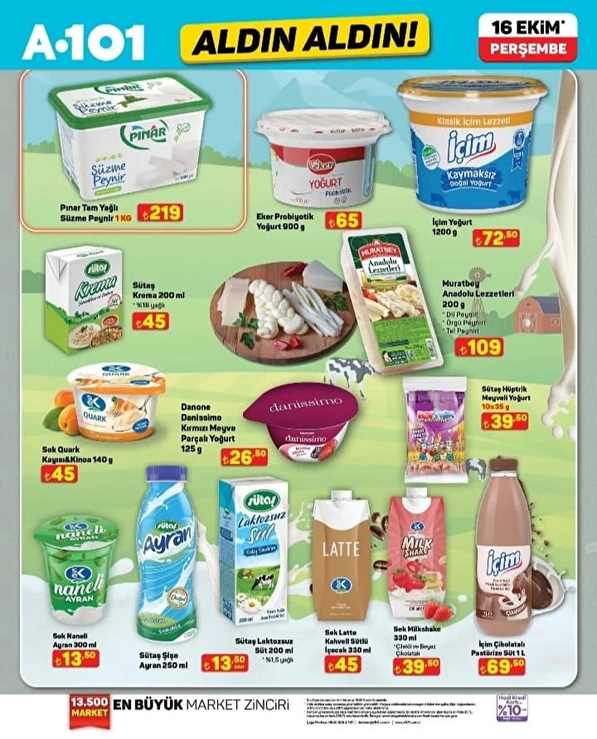 DANONE DANISSIMO KIRMIZI MEYVE PARÇALI YOĞURT 125 G<br>Fiyat: 26,50 TL<br><br>SEK NANELİ AYRAN 300 ML<br><br>Fiyat: 13,50 TL