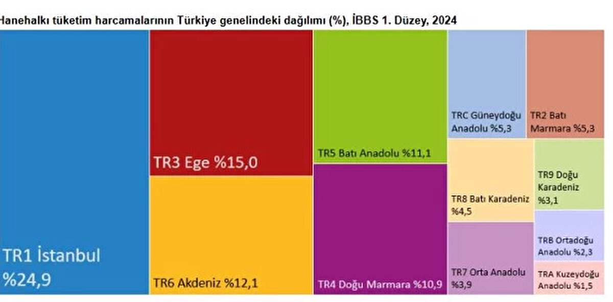 Türkiye genelindeki hanehalkı tüketim harcamalarının neredeyse yüzde 25’i İstanbul’da gerçekleşti. Bu durum, kentin ülke ekonomisindeki lokomotif rolünü ve nüfus yoğunluğunu net biçimde ortaya koyuyor. Rapora göre; eğitim hizmetleri harcamalarının yüzde 37,8’i, konut ve kira harcamalarının yüzde 27,8’i, lokantalar ve konaklama hizmetleri harcamalarının yüzde 31,5’i, kişisel bakım harcamalarının ise yüzde 27,1’i İstanbul bölgesinde yapıldı.