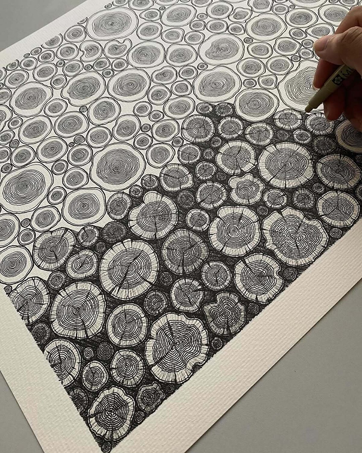 Çalışmalarını ortaya koyarken el çizimi ve dijital teknikleri bir araya getiren sanatçı, benzersiz bir görsellik sunuyor. Doğanın organik formlarını, geometrik desenleri ve optik illüzyonları ustalıkla kullanan ressam, hassas çalışmalarıyla büyük bir kitleye ulaşıyor.