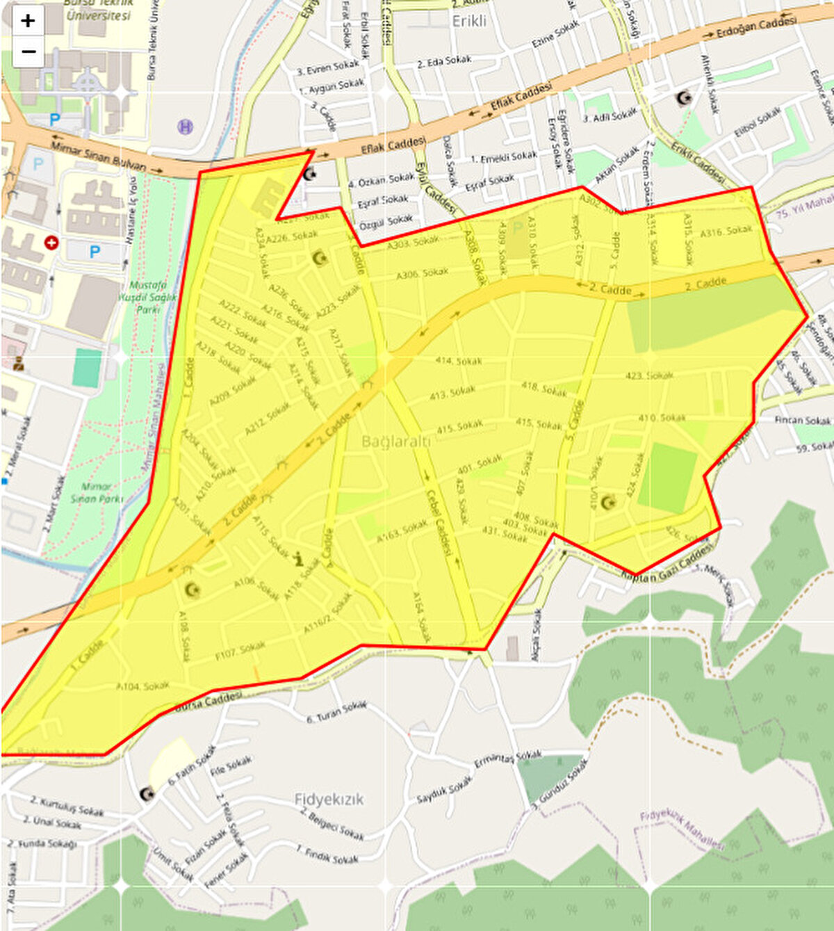 YILDIRIM<br>BAĞLARALTI<br>Planlanan Başlangıç Tarihi: 17/10/2025 15:30<br><br>Planlanan Bitiş Tarihi: 17/10/2025 17:30<br><br>Kesim Tarihi: 17/10/2025 15:30<br><br>Açıklama: YILDIRIM İLÇESİ; C1_D10_Gec Alt Bölgesinde Bulunan, Bağlaraltı Mahallesi 104 Sokak ve Civarı "ARIZA" Çalışması Nedeniyle 17.10.2025 Tarihinde 15:30 ile 17:30 Saatleri Arasında, "SU KESİNTİSİ" Yapılacaktır. Çalışmanın erken tamamlanması durumunda sular bildirilen zamandan daha önce verilebileceğinden, vatandaşlarımızın tedbirli olmaları ve musluklarını kontrollü kullanmaları gerekmektedir.
