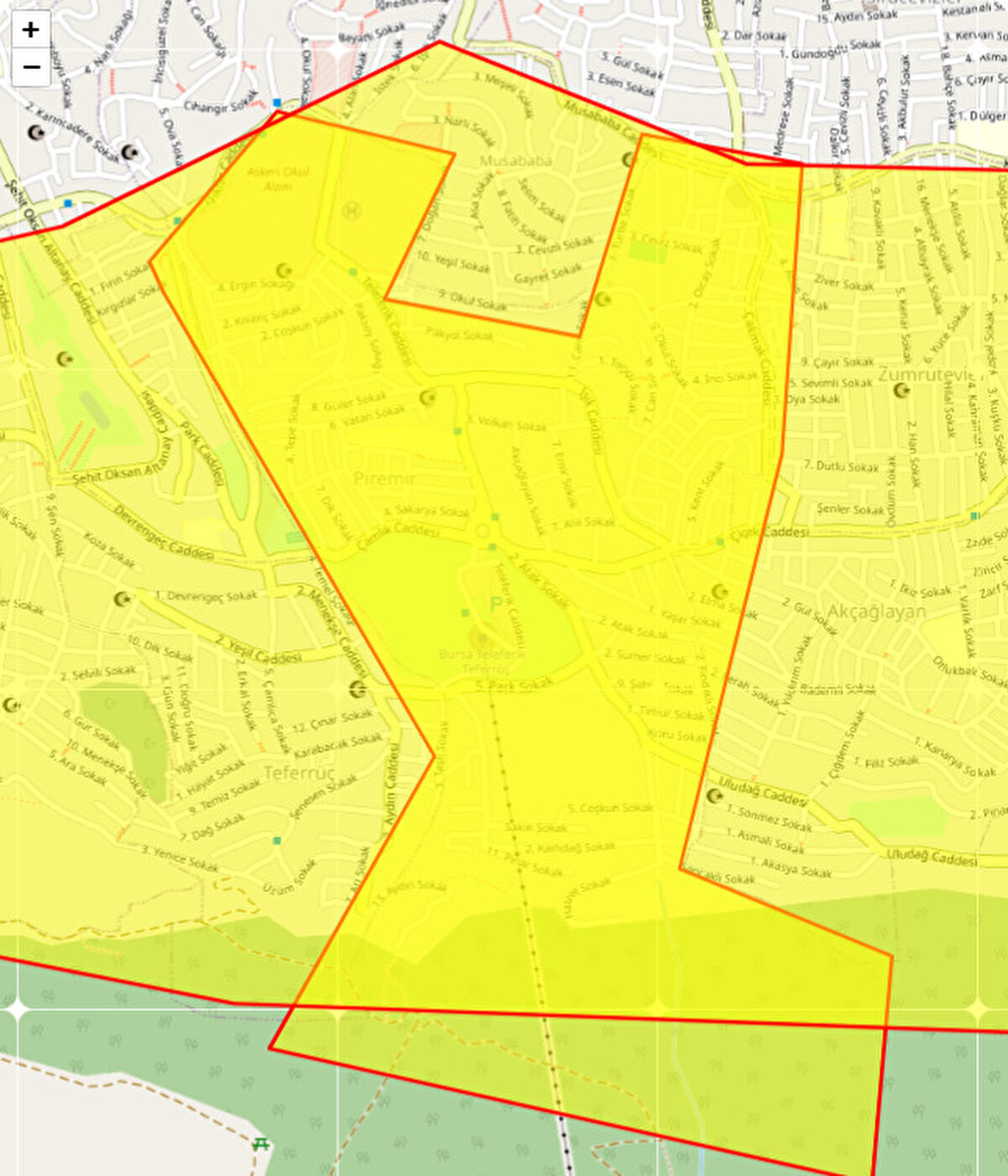 YILDIRIM<br>PİREMİR<br>Planlanan Başlangıç Tarihi: 17102025 12:30<br><br>Planlanan Bitiş Tarihi: 17102025 19:30<br><br>Kesim Tarihi: 17102025 12:29<br><br>Açıklama: YILDIRIM İLÇESİ; G3 _ C_GEÇ Alt Bölgesinde Bulunan, Piremir Mahallesi - Akçağlayan Mahallesi - (Akçağlayan TOKİ Evleri) - Teferrüç Mahallesi - Mollaarap - Yeni Mahalle - Musababa Mahallesi ve Civarı "İletim Hatları Depo-Pompa Şube Müdürlüğü Arıza" Çalışması Nedeniyle 17.10.2025 Tarihinde 12:30 ile 19:30 Saatleri Arasında ''SU KESİNTİSİ'' Yapılacaktır.