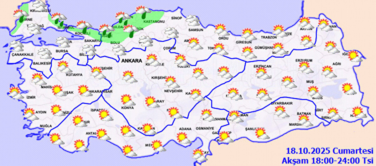 AKDENİZ<br>Parçalı ve az bulutlu geçeceği tahmin ediliyor.<br><br>ADANA °C, 29°C<br>Parçalı ve az bulutlu<br><br>ANTALYA °C, 26°C<br>Parçalı ve az bulutlu<br><br>HATAY °C, 27°C<br>Parçalı ve az bulutlu<br><br>ISPARTA °C, 24°C<br>Parçalı ve az bulutlu