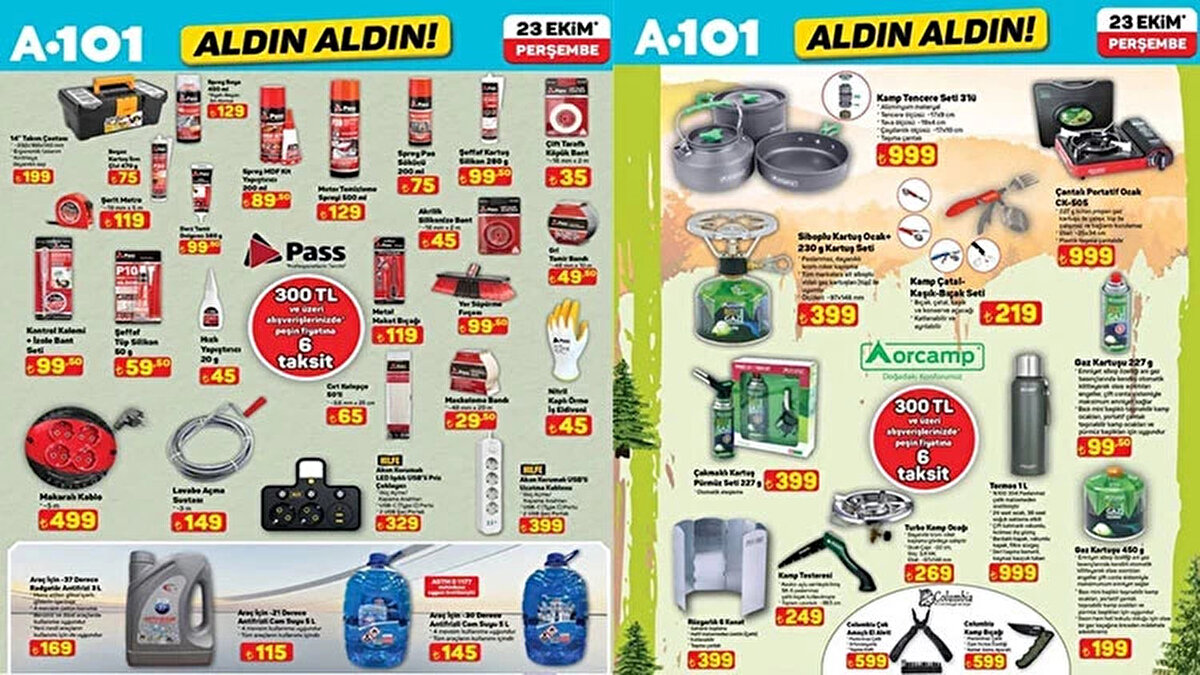 A101'de bu haftanın indirim fırsatları belli oldu. A101 aktüel 23 Ekim 2025 kataloğu ile Perşembe gününden itibaren raflarda yerini alacak Aldın Aldın ürünleri yayınlandı. Vatandaşların merakla beklediği yeni A101 broşürü, bu hafta da teknoloji, mutfak, kamp ve ev gereçlerinde kaçırılmayacak fırsatlarla dolu. 65" UHD Android Tv 25.999 TL, kırmızı mini buzdolabı 8.499 TL, mikrodalga fırın 3.599 TL ve Belçika waffle makinesi 899 TL gibi yıldız ürünler dikkat çekiyor. Peki, A101'de bu hafta başka neler var? İşte 23 Ekim 2025 A101 aktüel ürünler kataloğu tam listesi ve fiyatları...