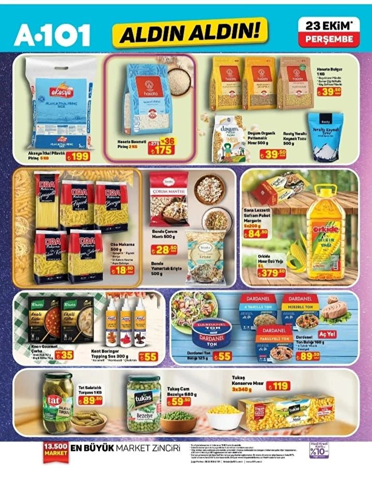 TAT SALATALIK TURŞUSU 1 KG<br>Fiyat: 89,50 TL<br><br>TUKAŞ CAM BEZELYE 680 G<br><br>Fiyat: 59,50 TL