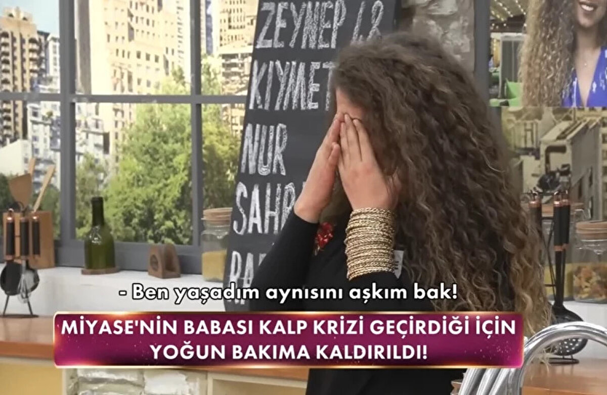 Aslı Hünel, Miyase Türkel'in babasının kalp krizi geçirdiğini ve apar topar hastaneye gitmek zorunda kaldığını açıkladı. Hünel, "Miyase baban bir rahatsızlık geçirmiş. Yoğun bakımdaymış şu anda. Şu an hastanede" sözleriyle durumu bildirdi.