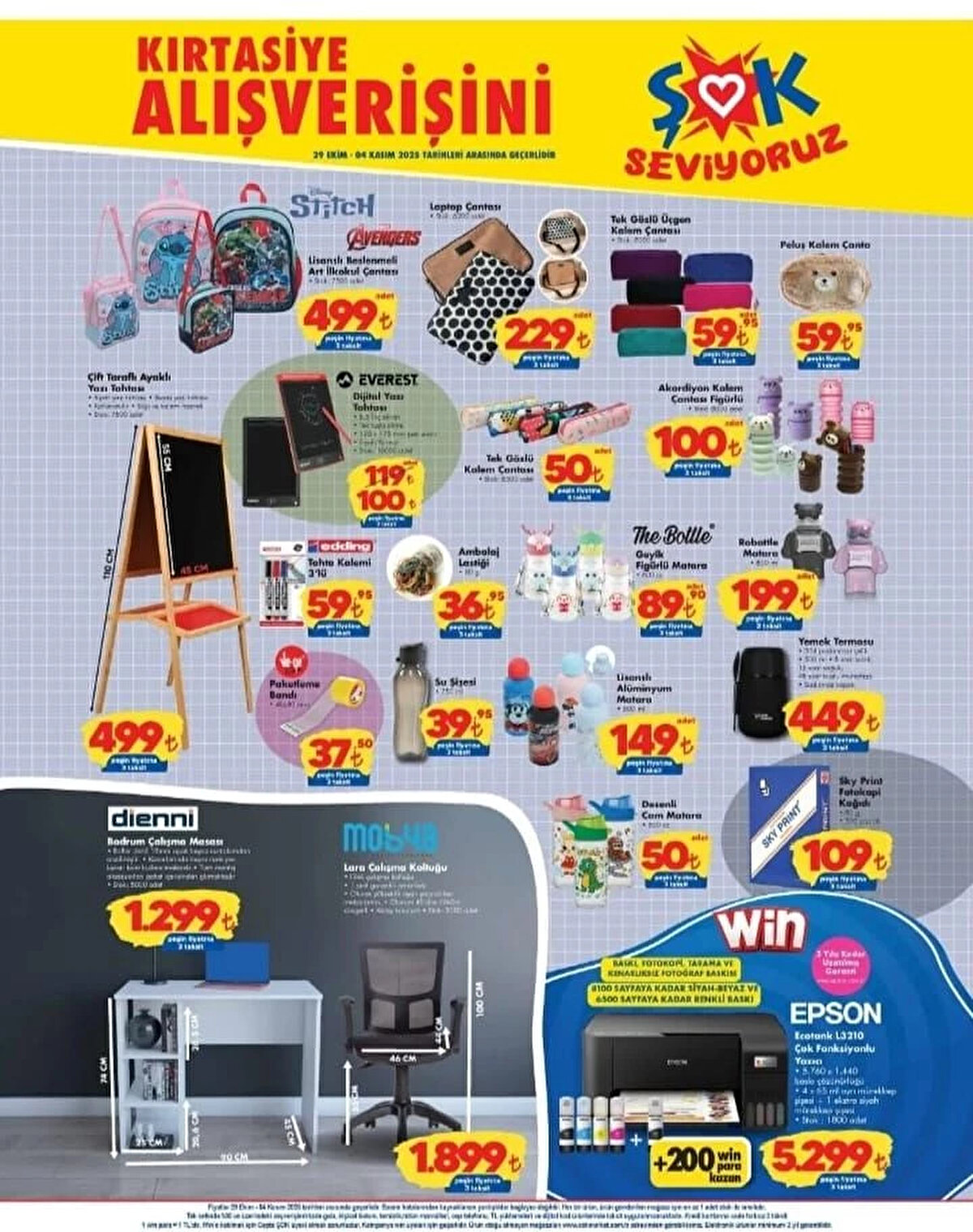 LİSANSLI BESLENMELİ ART İLKOKUL ÇANTASI<br>Fiyat: 499 TL<br><br>LAPTOP ÇANTASI<br><br>Fiyat: 299 TL