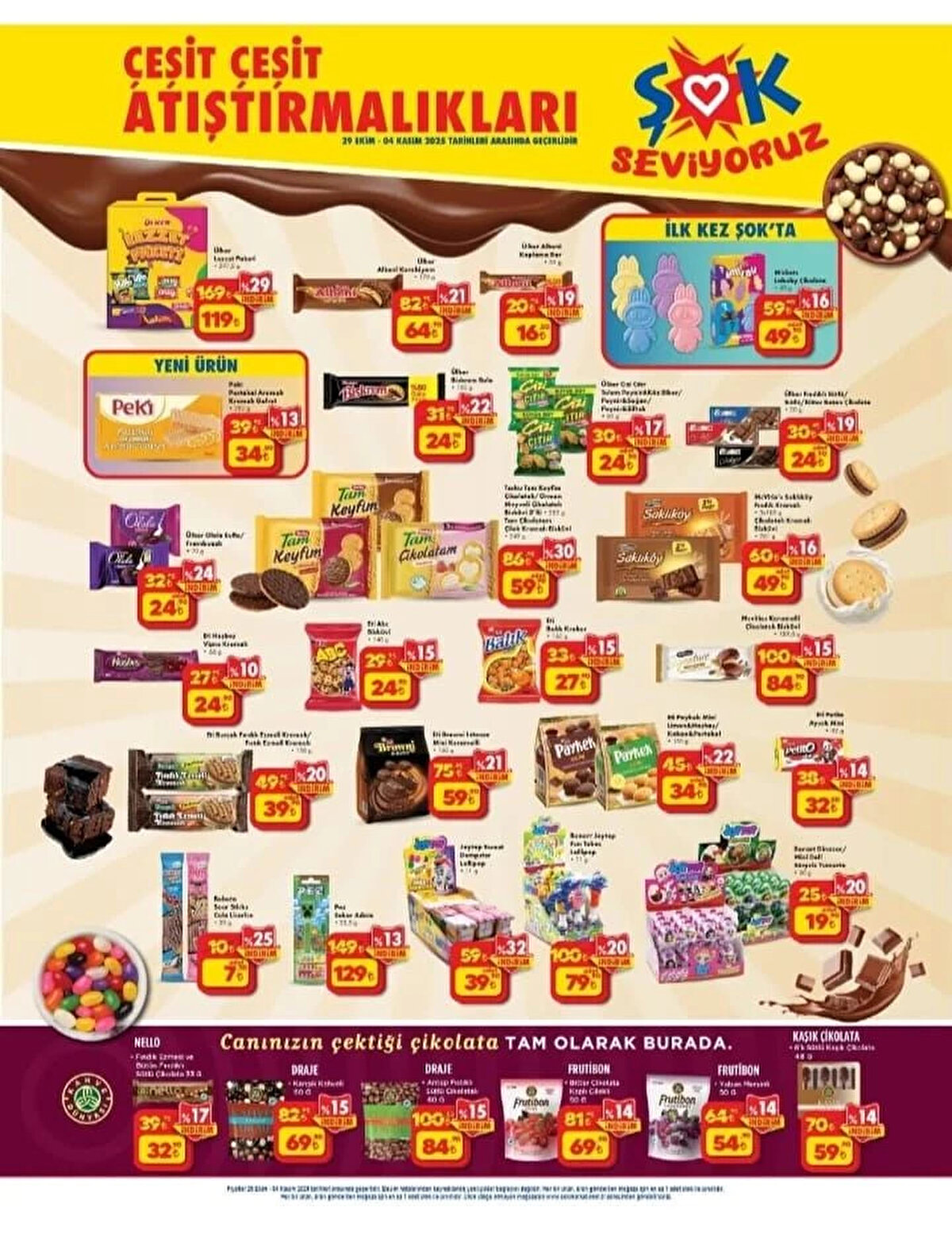 ÜLKER LEZZET PAKETİ 297,5 G<br>Fiyat: 119 TL<br><br>ÜLKER ALBENİ KURABİYEM 170 G<br><br>Fiyat: 64,90 TL