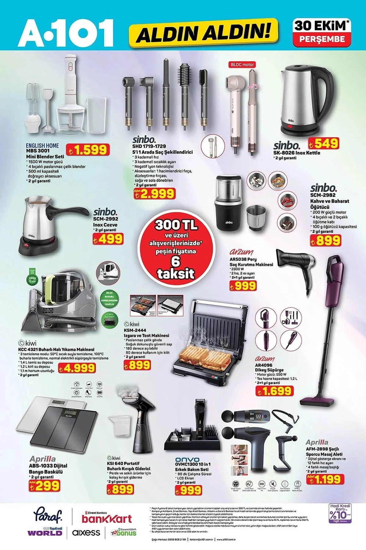 KİWİ BUHARLI HALI YIKAMA MAKİNESİ<br>Fiyat: 4,999 TL<br><br>SİNBO KAHVE BAHARAT ÖĞÜTÜCÜ<br><br>Fiyat: 899 TL