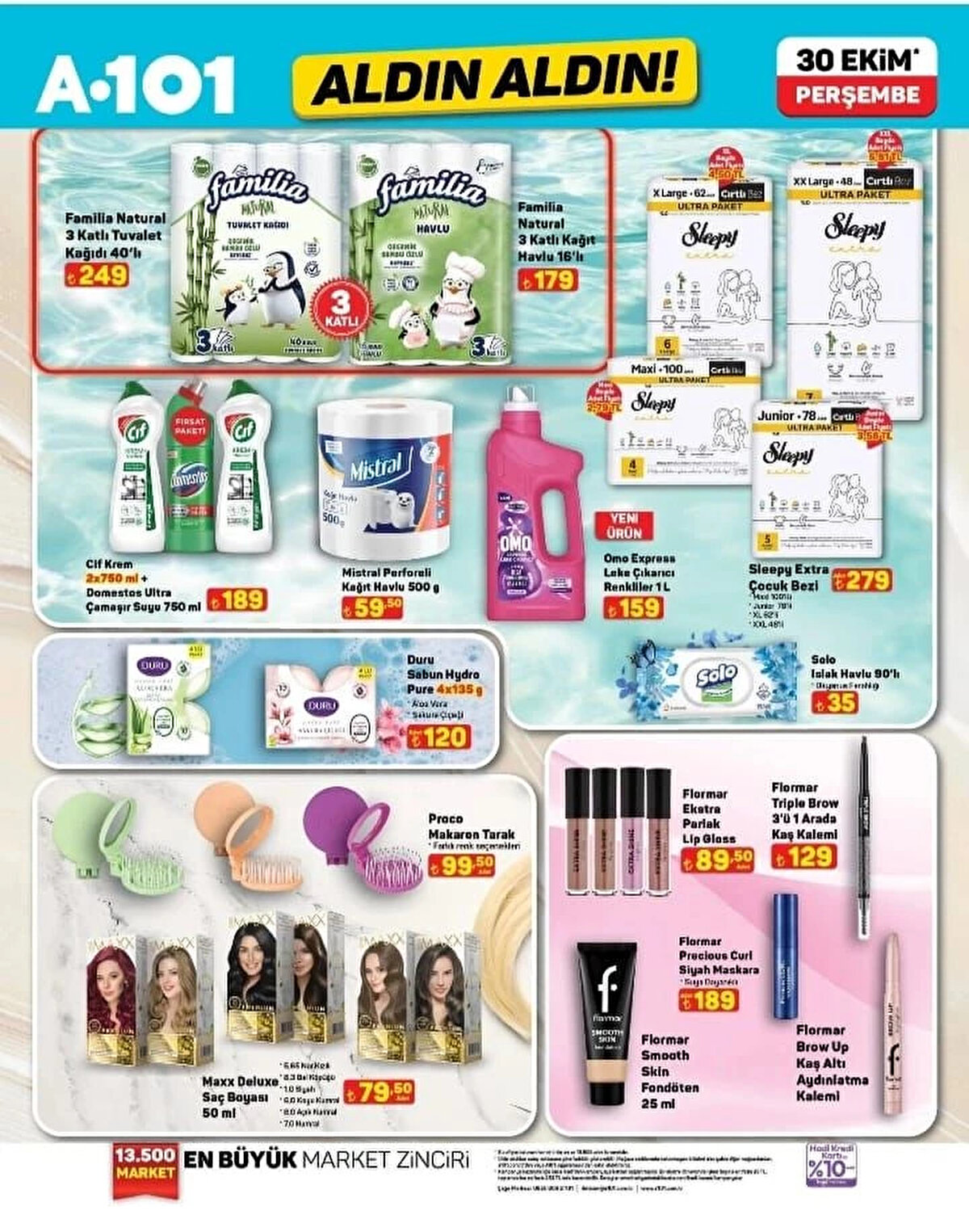 SLEEPY EXTRA ÇOCUK BEZİ<br>Fiyat: 279 TL<br><br>DURU SABUN HYDRO PURE 4X135 G<br><br>Fiyat: 120 TL