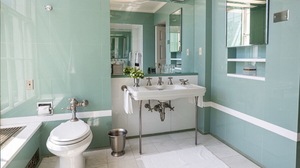 Trump, Truth Social hesabından, Beyaz Saray'da bulunan Lincoln banyosunun tamamen yenilendiği görselleri paylaştı.