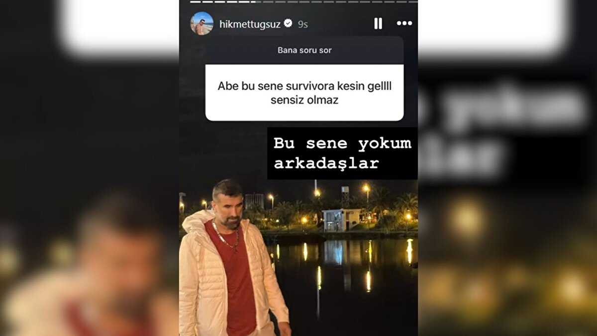 Yeni sezon için Dilan Çıtak, Bayhan ve Keremcem gibi isimlerin açıklanmasının ardından gözler yeniden Hikmet Tuğsuz’a çevrildi. Bir takipçisinin, “Ağabey bu sene Survivor’a kesin gel, sensiz olmaz” yorumuna Tuğsuz, “Bu sene yokum arkadaşlar” yanıtını verdi.