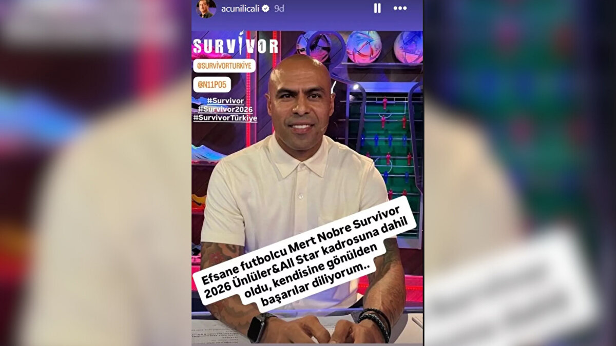 Ilıcalı son yaptığı paylaşımla, ünlü futbolcu Mert Nobre’nin Survivor 2026 kadrosuna dahil olduğunu duyurdu. Ilıcalı paylaşımında, Nobre’nin yarışmaya katılımını “efsane geri dönüyor” notuyla paylaştı. Bu duyuru kısa sürede hem Survivor takipçileri hem de futbolseverler arasında büyük yankı uyandırdı.