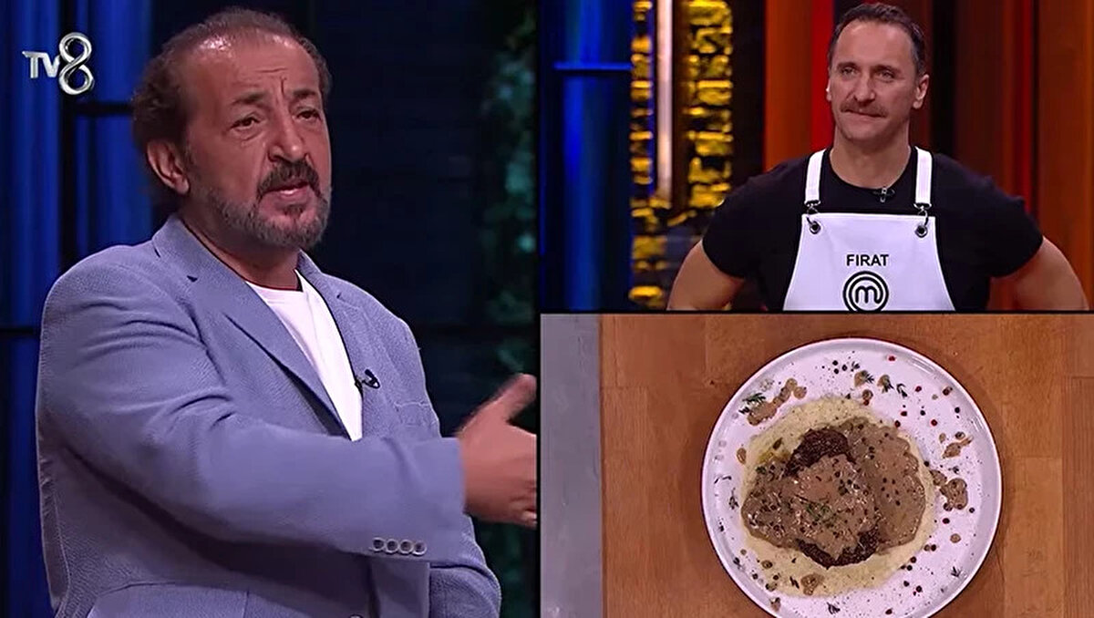 Gecenin Sürprizi: Fırat Çelik'e Mehmet Şef'ten Kaşık Geldi<br><br>Yemeklerin tadım aşamasına geçildiğinde ise büyük bir sürpriz yaşandı. Danilo Şef'in takımında yer alan ünlü oyuncu Fırat Çelik'in hazırladığı et yemeği, şeflerden tam not aldı. Tadım sırasında Mehmet Şef, Fırat Çelik'in tabağını o kadar çok beğendi ki, MasterChef geleneği olan "kaşık atarak" beğenisini gösterdi. Bu an, stüdyoda büyük alkış aldı.