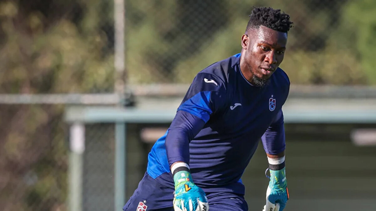 Ayak bileğinde darbeye bağlı kas yaralanması tespit edilen Andre Onana, Trabzonspor'un dünkü idmanına katılamamıştı.<br><br>