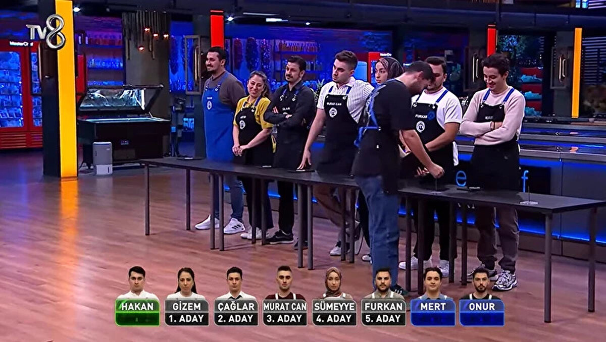 TV8 ekranlarının fenomen yarışma programı MasterChef Türkiye'de dün akşam (6 Kasım 2025) haftanın son eleme adayları belirlendi. Üçüncü dokunulmazlık oyununda yaşanan kıyasıya mücadelenin ardından, MasterChef 5. ve 6. eleme adayı mavi takımdan çıktı. Şefler Danilo Zanna, Somer Sivrioğlu ve Mehmet Yalçınkaya'nın değerlendirmeleri gecenin kaderini belirledi. Peki, dün akşam MasterChef eleme adayı kim oldu, potaya kim gitti? Dokunulmazlığı hangi takım kazandı?